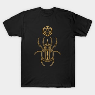 Polyhedral D20 Dice Scarab Beetle Hieroglyphs Tabletop RPG Addict T-Shirt